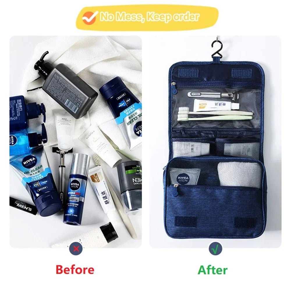 Portable Toiletry Washbag with Hanging Hook - Glam Warehouse
