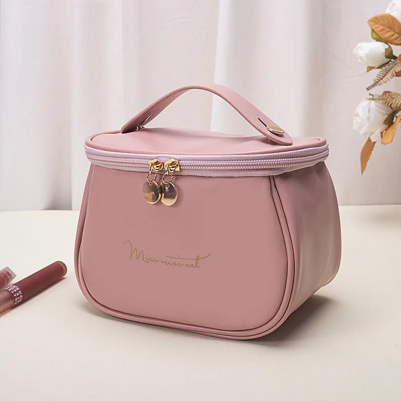 PU Makeup Bag for Women - Waterproof Travel Toiletries Organizer - Glam Warehouse