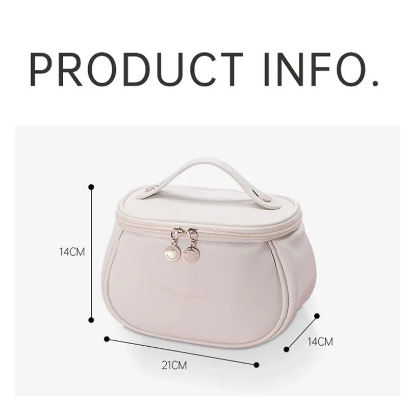 PU Makeup Bag for Women - Waterproof Travel Toiletries Organizer - Glam Warehouse