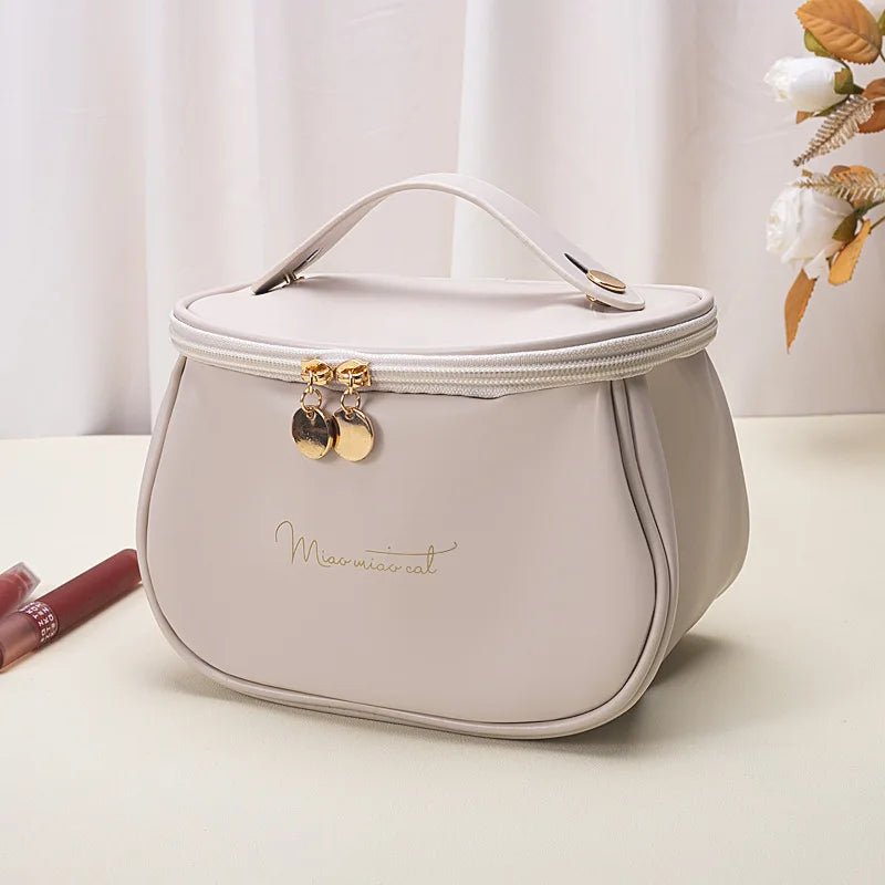 PU Makeup Bag for Women - Waterproof Travel Toiletries Organizer - Glam Warehouse