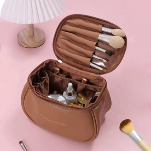 PU Makeup Bag for Women - Waterproof Travel Toiletries Organizer - Glam Warehouse