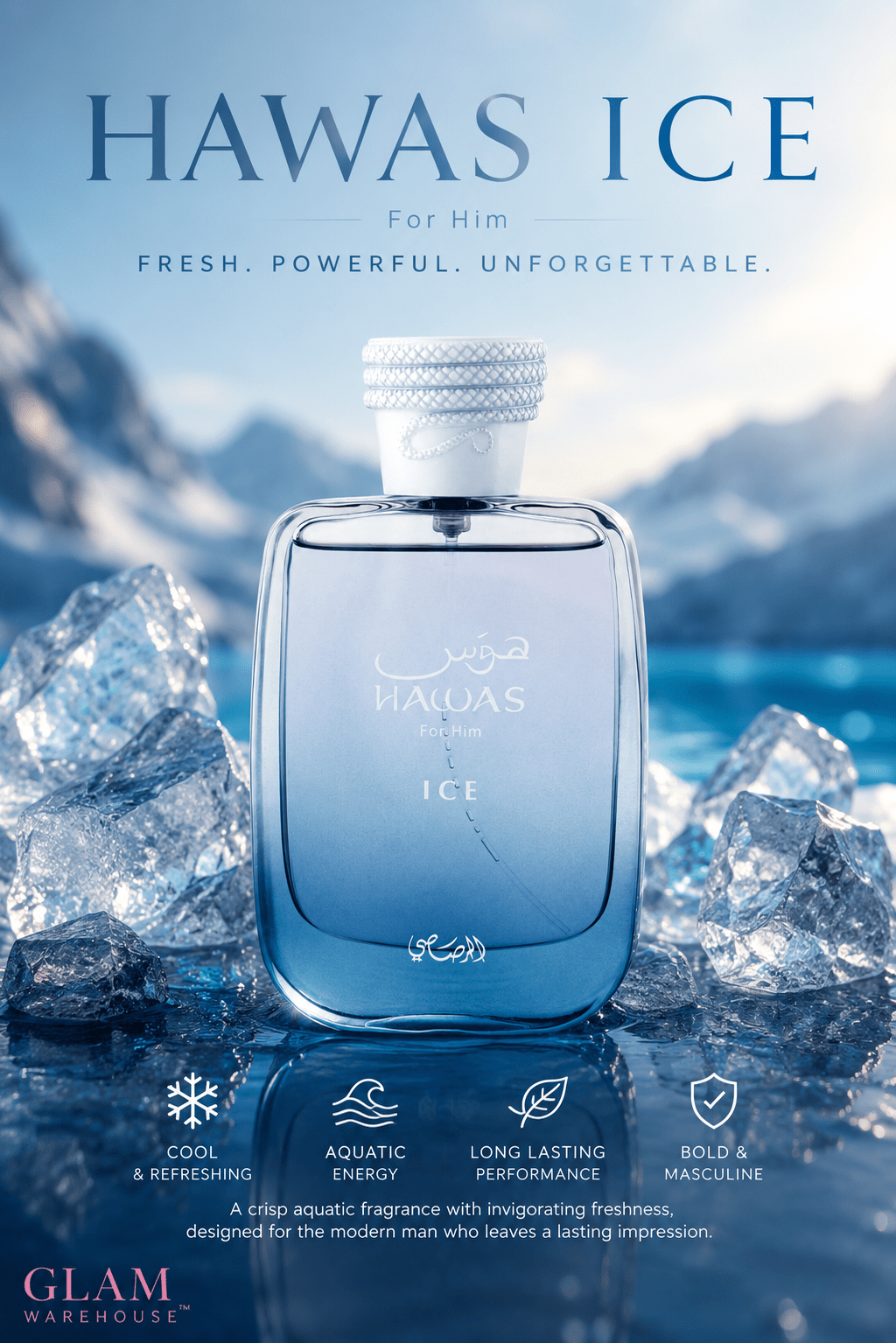 Rasasi - HAWAS ICE Eau de Parfum (100ml) - Glam Warehouse