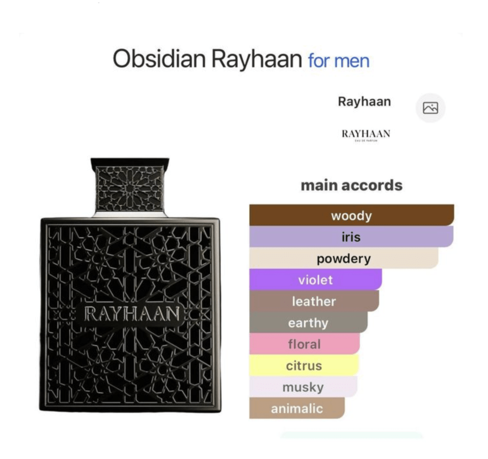 Rayhaan Obsidian Eau de Parfum (100ml) - Glam Warehouse