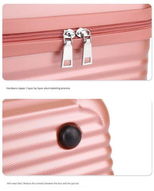 Red Durable Hard Shell Makeup Travel Case - Large Capacity Portable Cosmetic Organizer Box with Handle - Glam Warehouse
