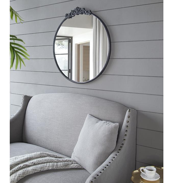 ROUND ORNATE METALLIC WALL MIRROR - Glam Warehouse