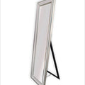 Silver Beaded Framed Mirror - Free Standing 50cm x 170cm - Glam Warehouse