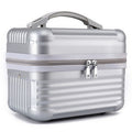Silver Durable Hard Shell Makeup Travel Case - Large Capacity Portable Cosmetic Organizer Box with Handle - Glam Warehouse