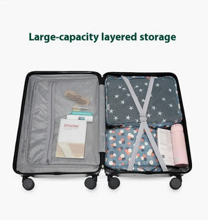 Smart Carry-On Luggage with Cup Holder & USB Charging Port - Black Color Spinner Suitcase for Travel Convenience 24 inch - Glam Warehouse