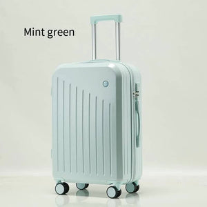 Smart Carry-On Luggage with Cup Holder & USB Charging Port - Mint green Color Spinner Suitcase for Travel Convenience 20 inch - Glam Warehouse