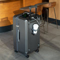 Smart Hard-Shell Luggage with USB Charging Port & Cup Holder - 20"Spinner Suitcase in Grey - Glam Warehouse
