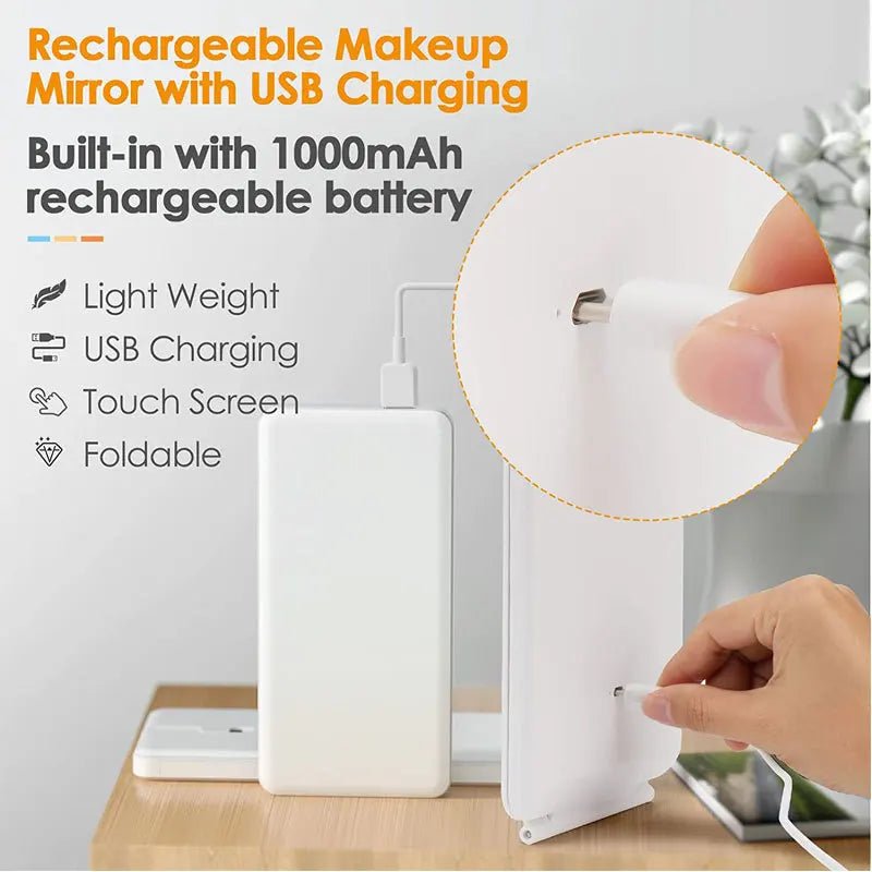 Touch Screen Makeup Mirror With LED Lamp - Glam Warehouse
