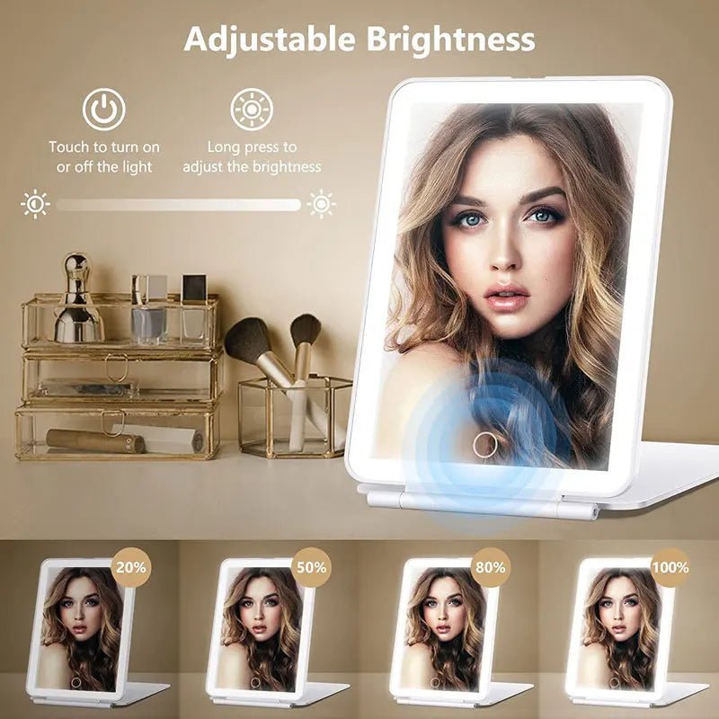 Touch Screen Makeup Mirror With LED Lamp - Glam Warehouse
