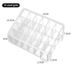 Transparent Makeup Organizer Box - 9/24/36/40 Grids - Glam Warehouse