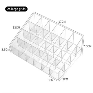 Transparent Makeup Organizer Box - 9/24/36/40 Grids - Glam Warehouse