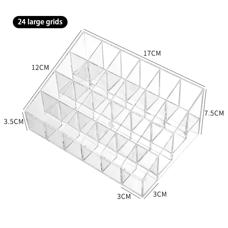 Transparent Makeup Organizer Box - 9/24/36/40 Grids - Glam Warehouse