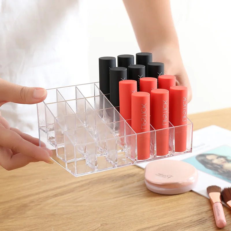 Transparent Makeup Organizer Box - 9/24/36/40 Grids - Glam Warehouse