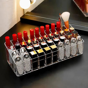 Transparent Makeup Organizer Box - 9/24/36/40 Grids - Glam Warehouse