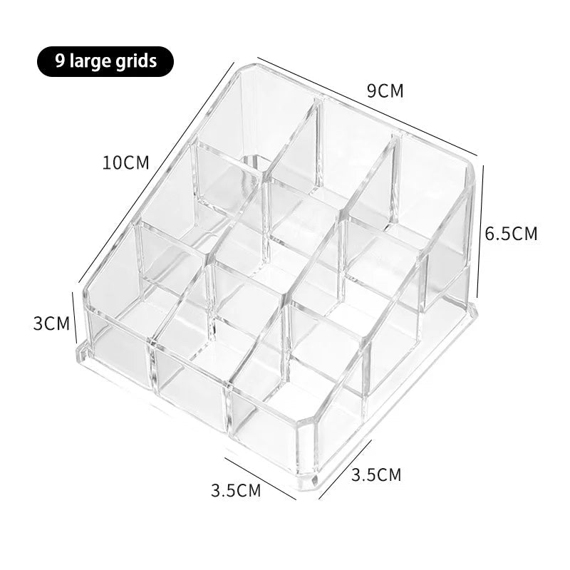 Transparent Makeup Organizer Box - 9/24/36/40 Grids - Glam Warehouse