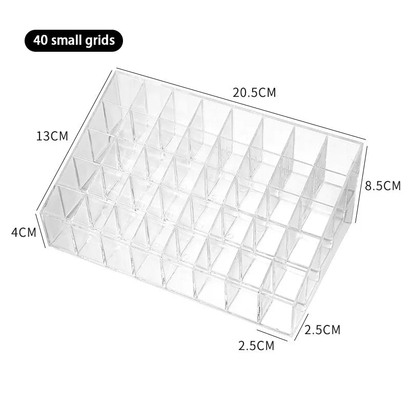 Transparent Makeup Organizer Box - 9/24/36/40 Grids - Glam Warehouse