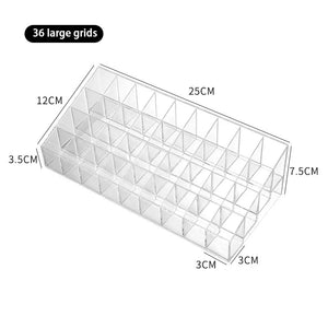 Transparent Makeup Organizer Box - 9/24/36/40 Grids - Glam Warehouse