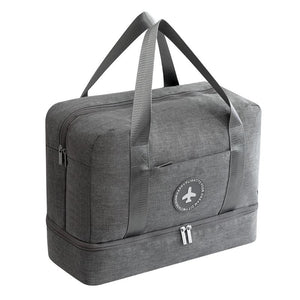 Travel-ready Waterproof Beach Bag with Double Layer Design - Black - Glam Warehouse