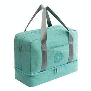 Travel-ready Waterproof Beach Bag with Double Layer Design - Black - Glam Warehouse