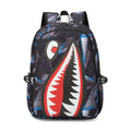 Trendsetter Shark Mouth Print Backpack - Lightweight & Breathable School Bag(Laser Blue) - Glam Warehouse