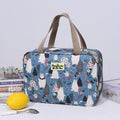 Versatile Portable Handled Bag - Durable Waterproof Fabric, Ideal for Toiletries, Lunch & Travel(Light blue white bear) - Glam Warehouse