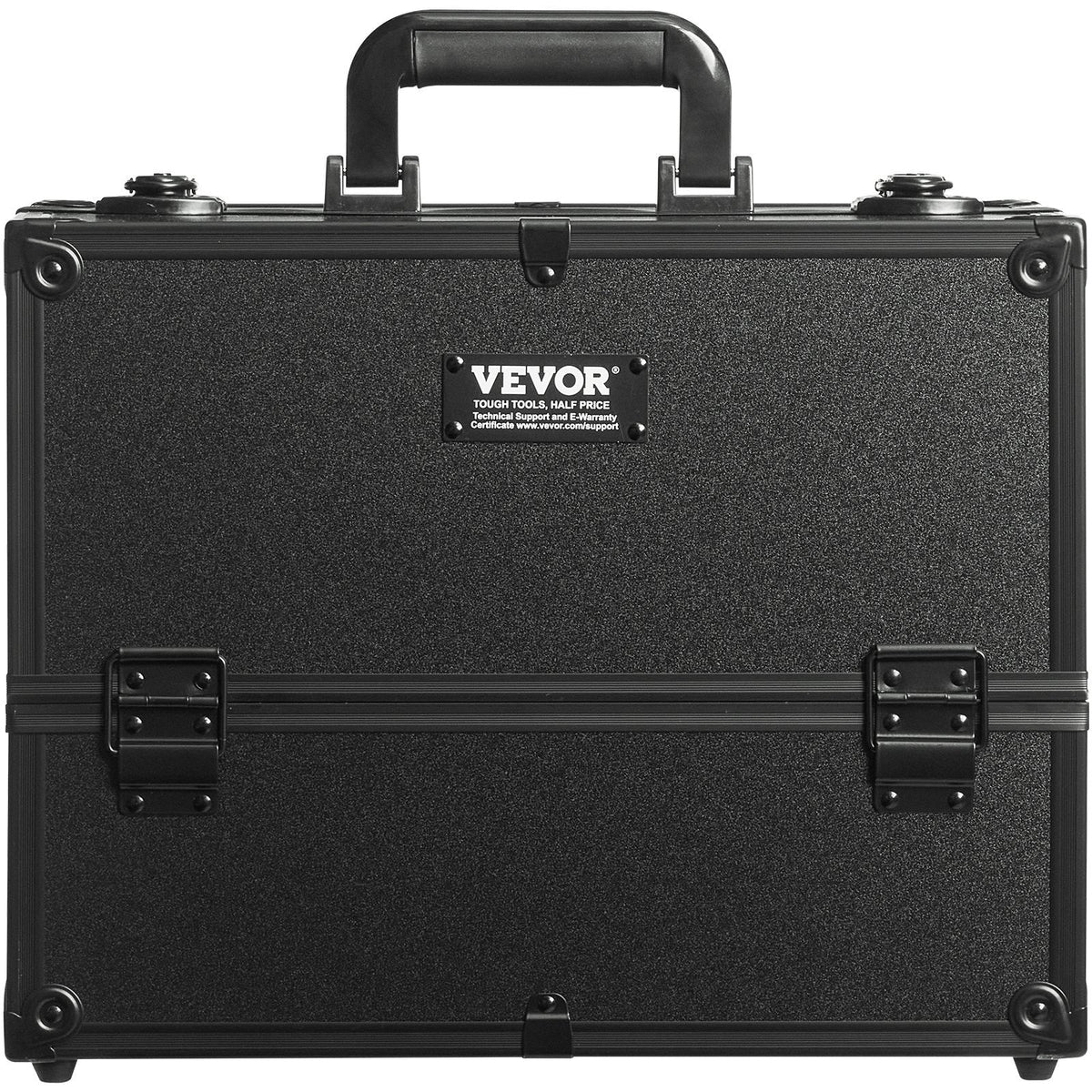 VEVOR Makeup Train Case 370MM Large Portable Cosmetic Case, 6 Tier Trays Professional Makeup Storage Organizer Box Make Up Carrier with Handle And Strap Travel Case for Women and Girls - Black - Glam Warehouse