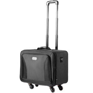 VEVOR Rolling Makeup Train Case Large Storage 3 Tiers, Convenient Carry With Handle, Wheels, Strap, Professional Makeup Storage Organizer Box Make Up Carrier Waterproof Oxford, Black - Glam Warehouse