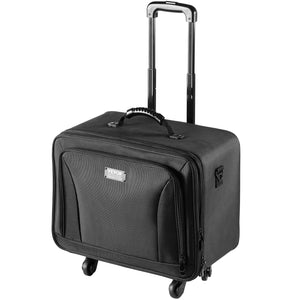 VEVOR Rolling Makeup Train Case Large Storage 3 Tiers, Convenient Carry With Handle, Wheels, Strap, Professional Makeup Storage Organizer Box Make Up Carrier Waterproof Oxford, Black - Glam Warehouse