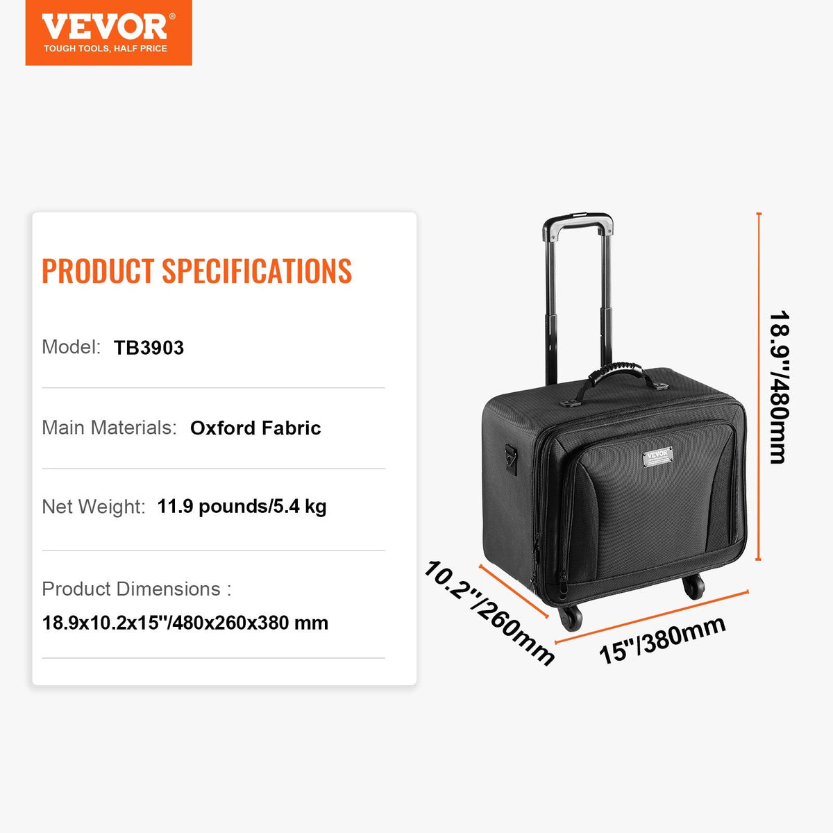 VEVOR Rolling Makeup Train Case Large Storage 3 Tiers, Convenient Carry With Handle, Wheels, Strap, Professional Makeup Storage Organizer Box Make Up Carrier Waterproof Oxford, Black - Glam Warehouse