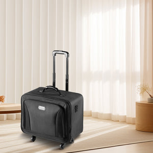 VEVOR Rolling Makeup Train Case Large Storage 3 Tiers, Convenient Carry With Handle, Wheels, Strap, Professional Makeup Storage Organizer Box Make Up Carrier Waterproof Oxford, Black - Glam Warehouse