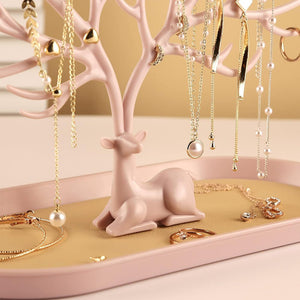 Vibe Geeks Antlers Tree Tower Jewelry Display Stand for Ring Earrings Necklace Bracelet - Green Basic Model - Glam Warehouse