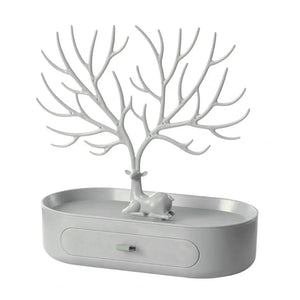 Vibe Geeks Antlers Tree Tower Jewelry Display Stand for Ring Earrings Necklace Bracelet - Green Basic Model - Glam Warehouse
