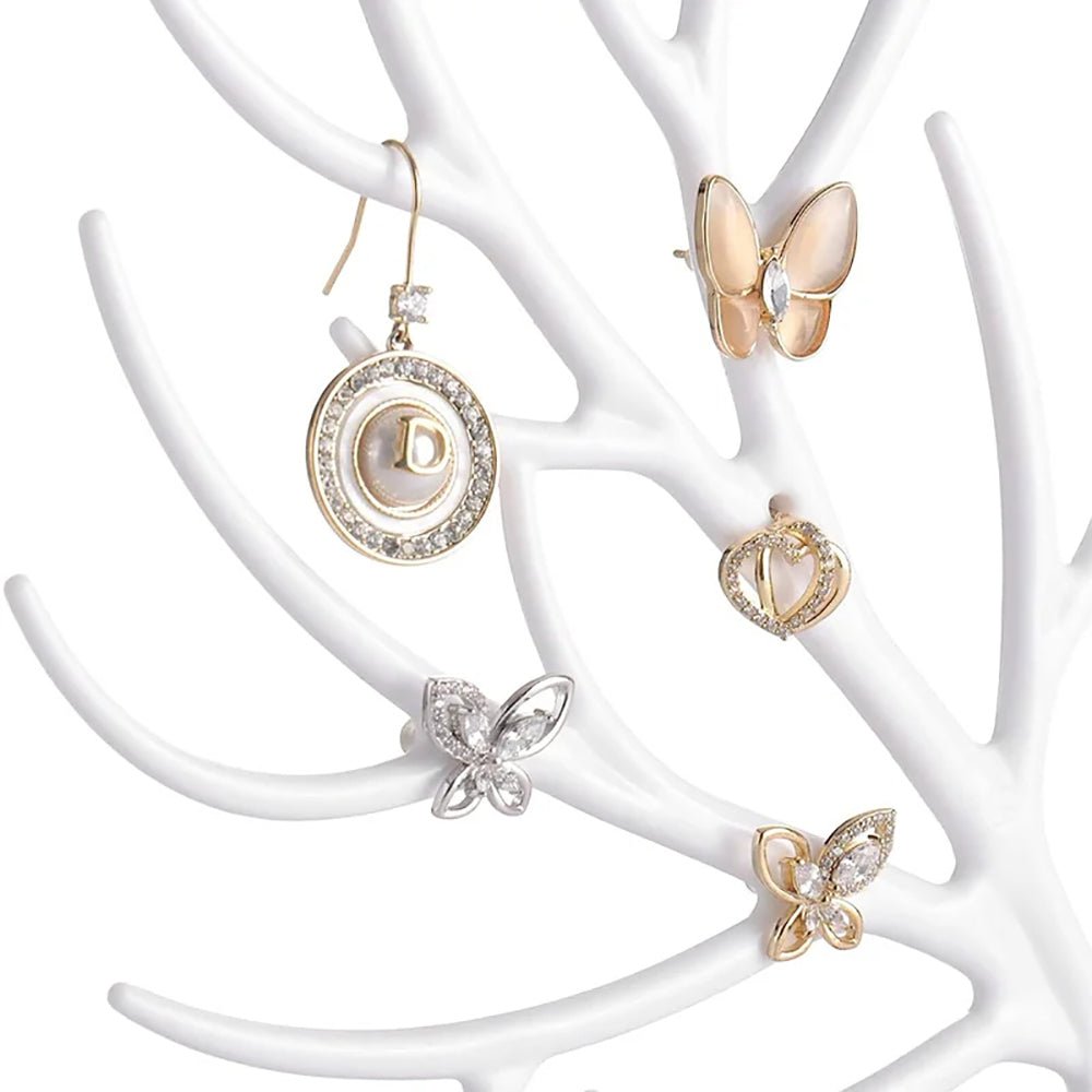 Vibe Geeks Antlers Tree Tower Jewelry Display Stand for Ring Earrings Necklace Bracelet - Pink Basic Model - Glam Warehouse