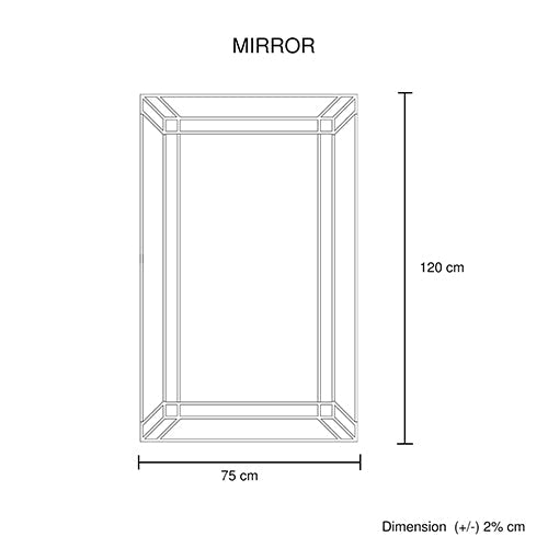 Wall Mirror MDF Construction Rectangular Shape Silver Colour - Glam Warehouse