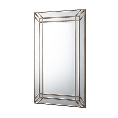 Wall Mirror MDF Construction Rectangular Shape Silver Colour - Glam Warehouse