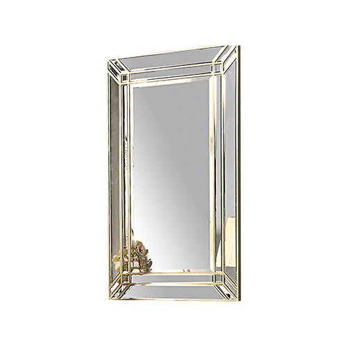 Wall Mirror MDF Construction Rectangular Shape Silver Colour - Glam Warehouse