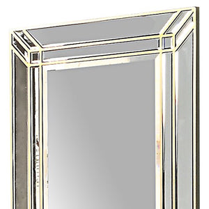 Wall Mirror MDF Construction Rectangular Shape Silver Colour - Glam Warehouse