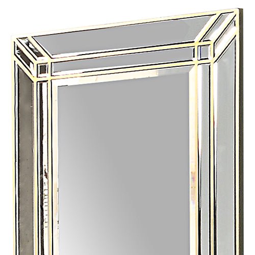 Wall Mirror MDF Construction Rectangular Shape Silver Colour - Glam Warehouse