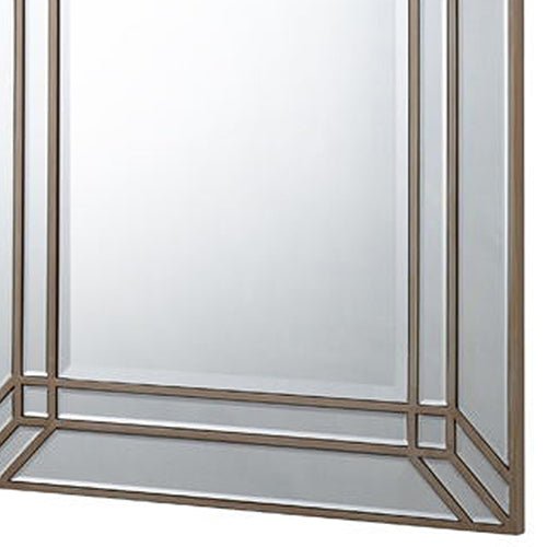 Wall Mirror MDF Construction Rectangular Shape Silver Colour - Glam Warehouse