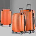 Wanderlite 20-24-28 Inch Luggage 3Set with TSA Lock Spinner Carry On Hard Shell Travel Suitcase Luggage Case Orange - Glam Warehouse