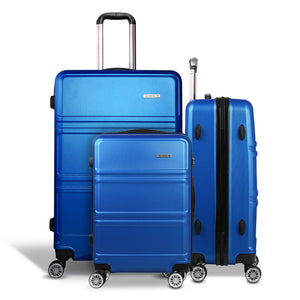 Wanderlite 20" 24" 28" Luggage with TSA Lock Spinner Travel Suitcase Carry On Hard Shell Luggage Case Blue - Glam Warehouse