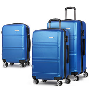 Wanderlite 20" 24" 28" Luggage with TSA Lock Spinner Travel Suitcase Carry On Hard Shell Luggage Case Blue - Glam Warehouse