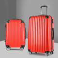 Wanderlite 20-28 Inch Luggage 2Set with TSA Lock Spinner Carry On Hard Shell Travel Suitcase Luggage Case Red - Glam Warehouse