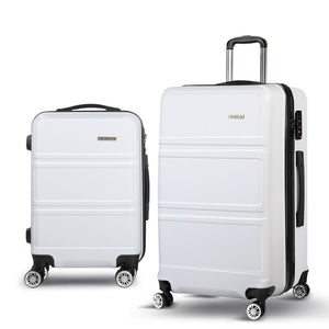 Wanderlite 20" 28" Luggage with TSA Lock Spinner Travel Suitcase Carry On Hard Shell Luggage Case White - Glam Warehouse