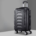 Wanderlite 20 Inch Luggage with Zipper Lock Travel Suitcase Carry On Hard Shell Luggage Case Black - Glam Warehouse