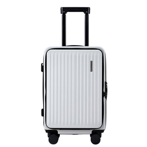 Wanderlite 20" Luggage Suitcase Front Pocket Travel Carry On Dual TSA White - Glam Warehouse
