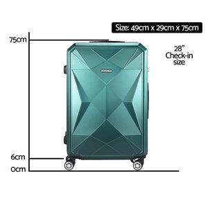 Wanderlite 28-inch Luggage Set with TSA Lock�ABS Hard Shell Travel Suitcase Organiser Luggage Case Atrovirens - Glam Warehouse